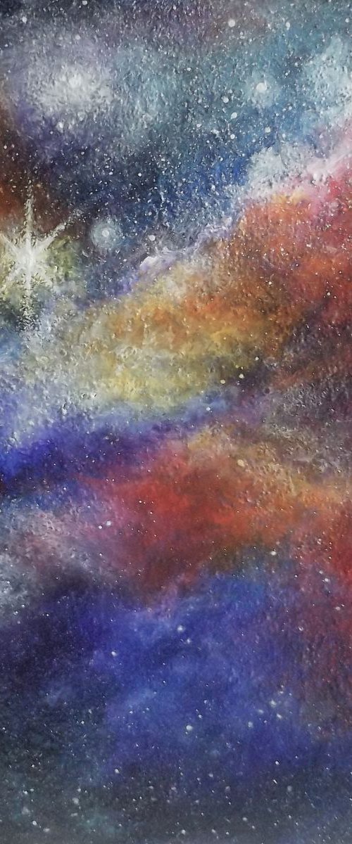 HeadSpace - Stars, Nebula, Space Painting. Textured Wall Art. by Lisa Price