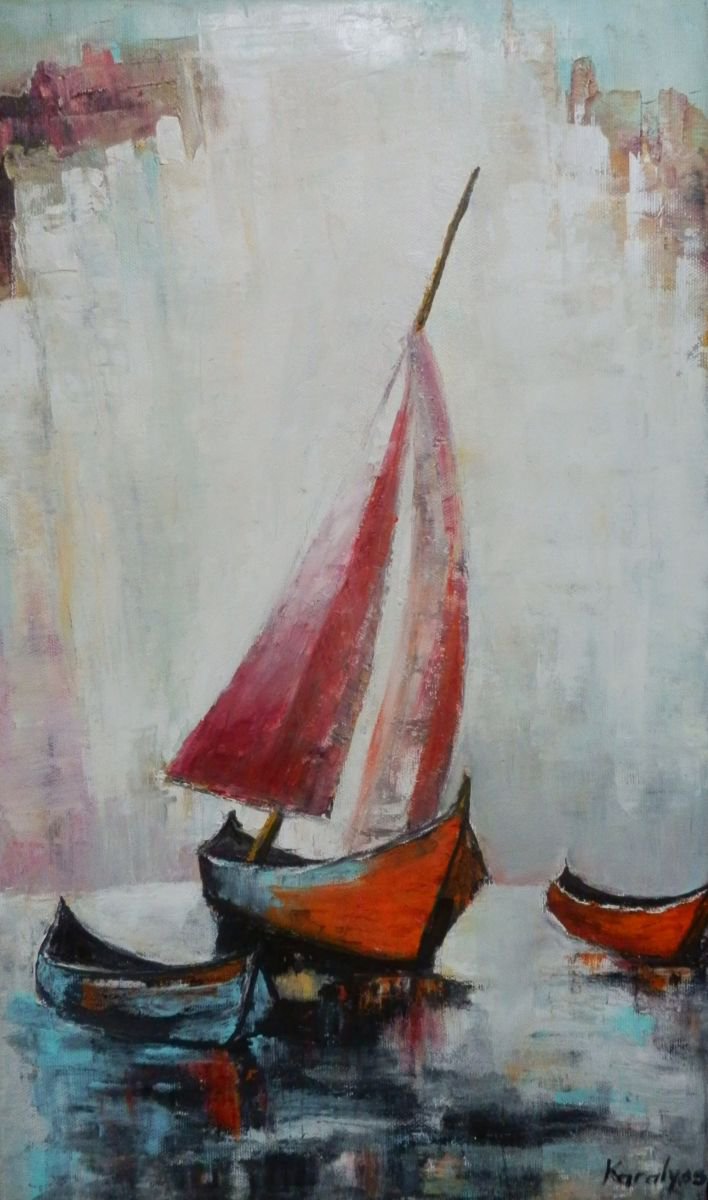 Sailboats by Maria Karalyos