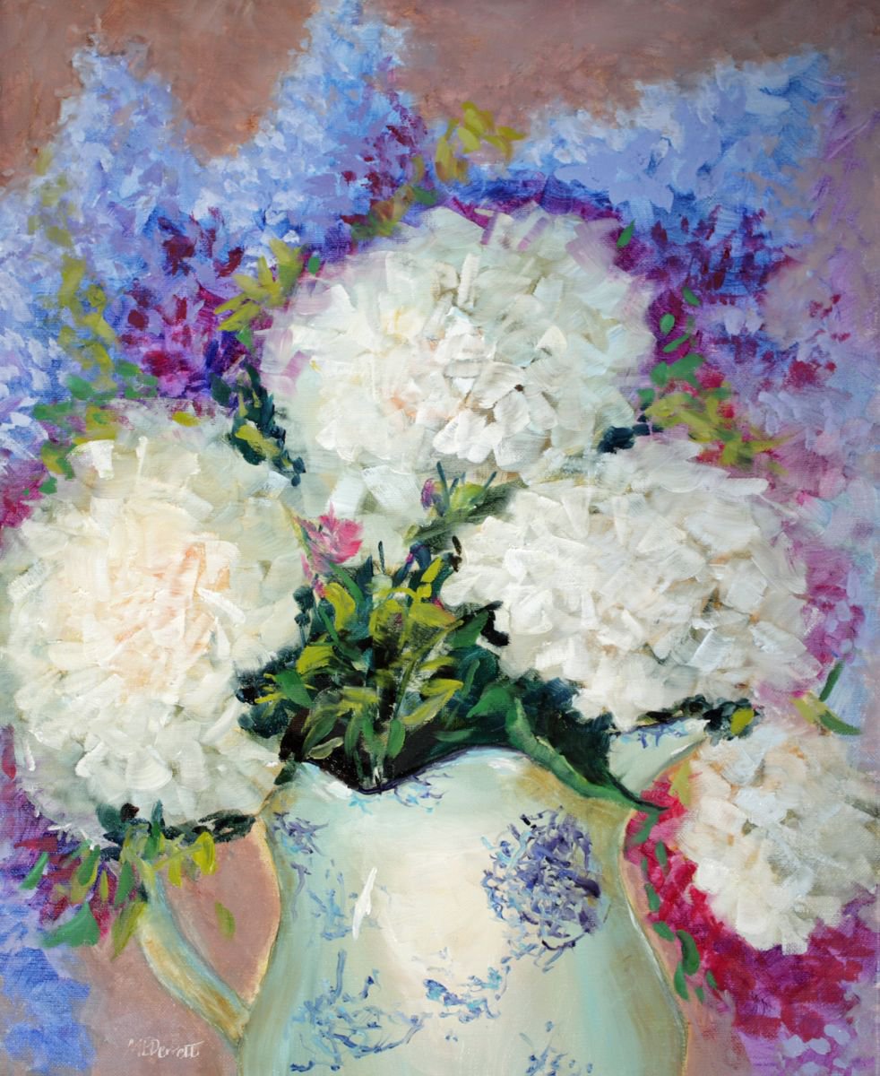 White Hydrangeas by Marion Derrett