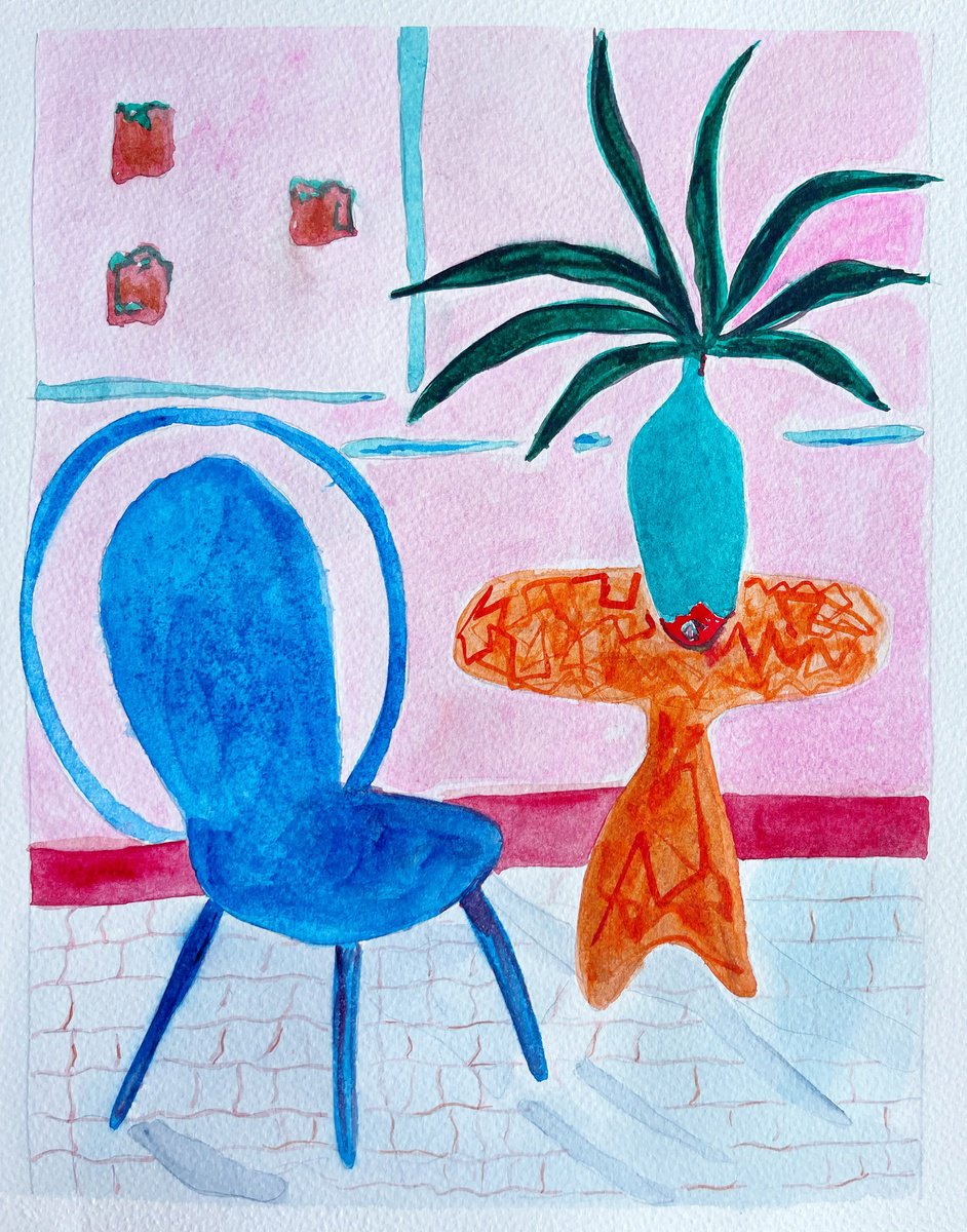 Abstract Still Life Watercolour By Maiia Axton, 11 X 14", Vibrant Serenity, Original Artwork