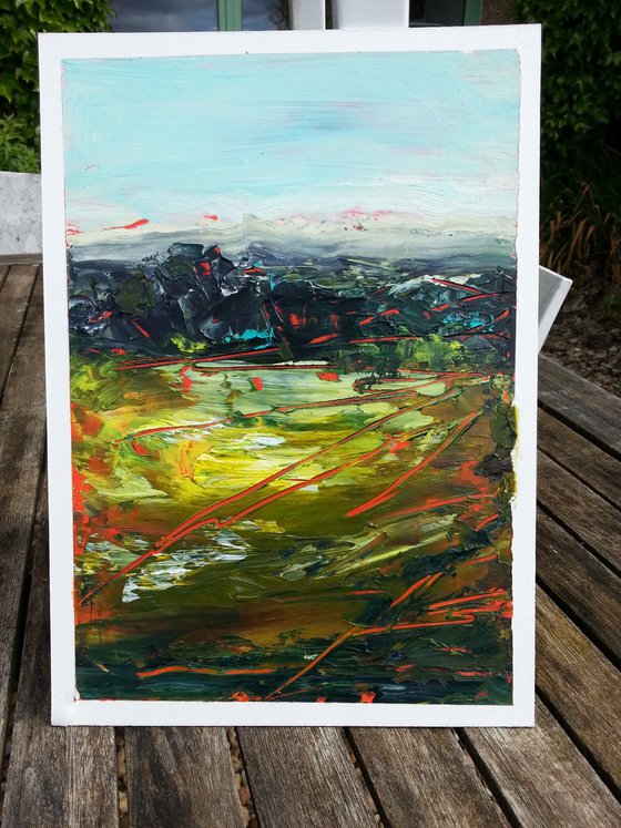 Abstract landscape #3 - Acrylic heavy impasto - glossy