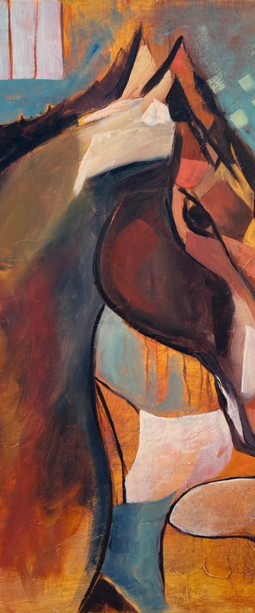 Stillness in Motion Abstract Horse by Dania Sierra