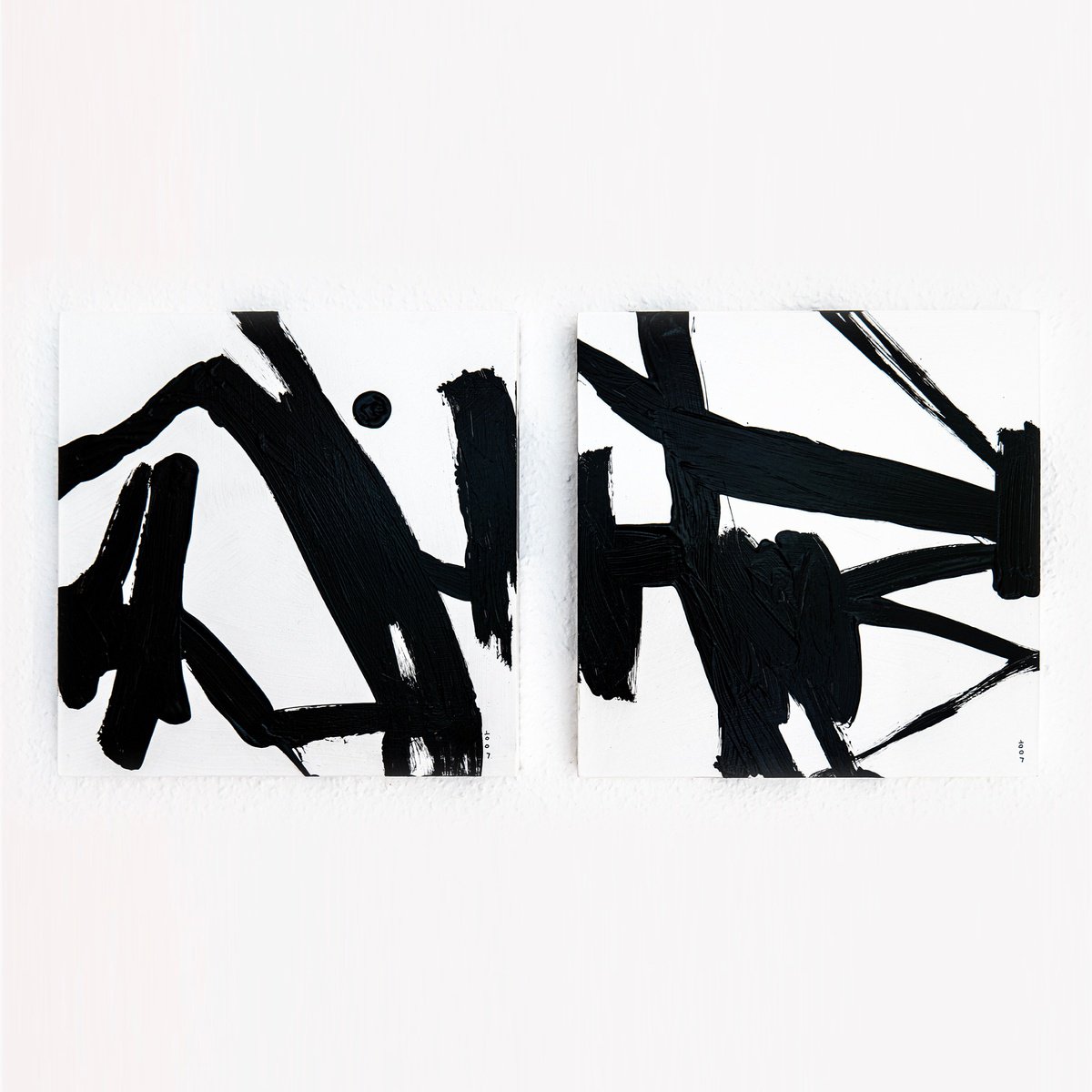 Abstract Acrylic Painting By Hyunah Kim, 12 X 12, Schweiss 2 Set, Original Artwork