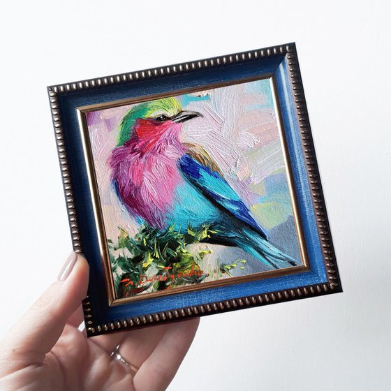 Lilac-breasted Roller bird painting
