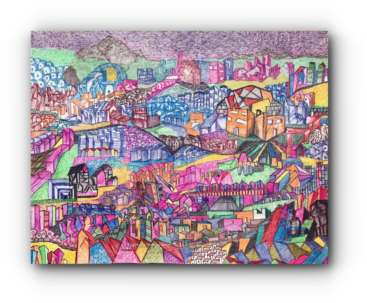 Abstract Landscape Painting By Monferrer Polo, 20 X 16", Imagining Landscapes, Original Artwork