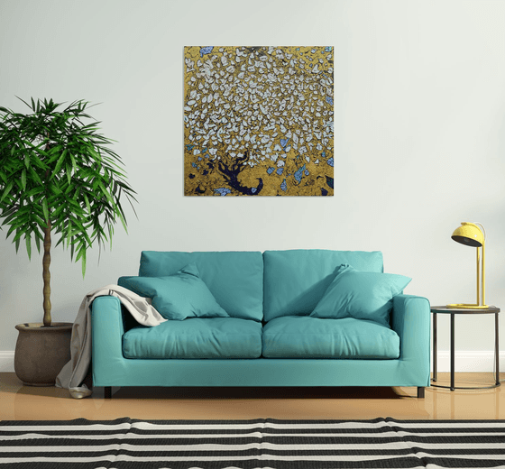 Gold Lanscape with Magnolia