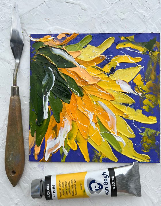 Sunflower oil impasto painting