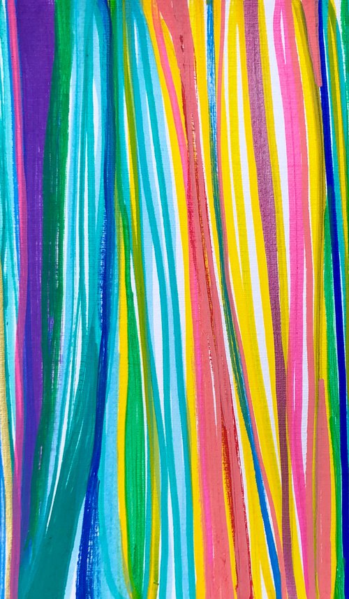 Début 46 - Abstract Optical Art - Colourful Waves by Elena Renaudiere