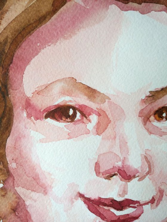 Do you know? - GIRL PORTRAIT - ORIGINAL WATERCOLOR PAINTING.