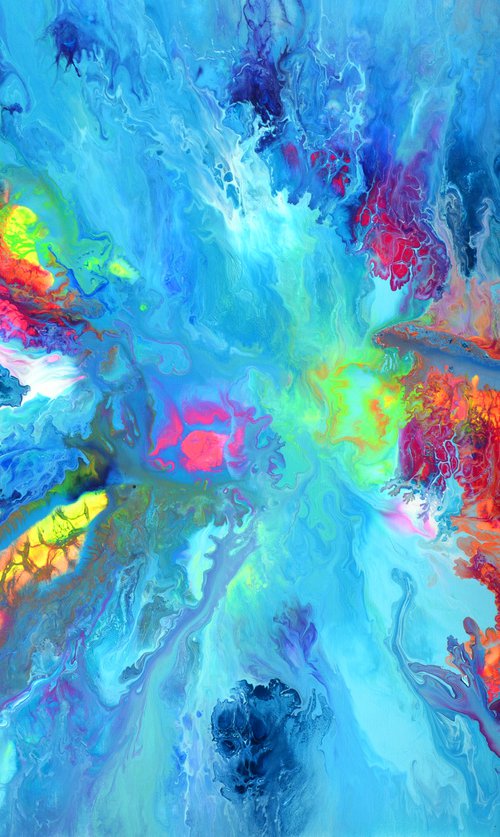 40X30'' FREE SHIPPING - Perfect Harmony XX - Large Ready to Hang Abstract Painting - XXXL Huge Colourful Modern Abstract Big Painting, Large Colorful Painting - Ready to Hang, Hotel and Restaurant Wall Decoration by Soos Tiberiu