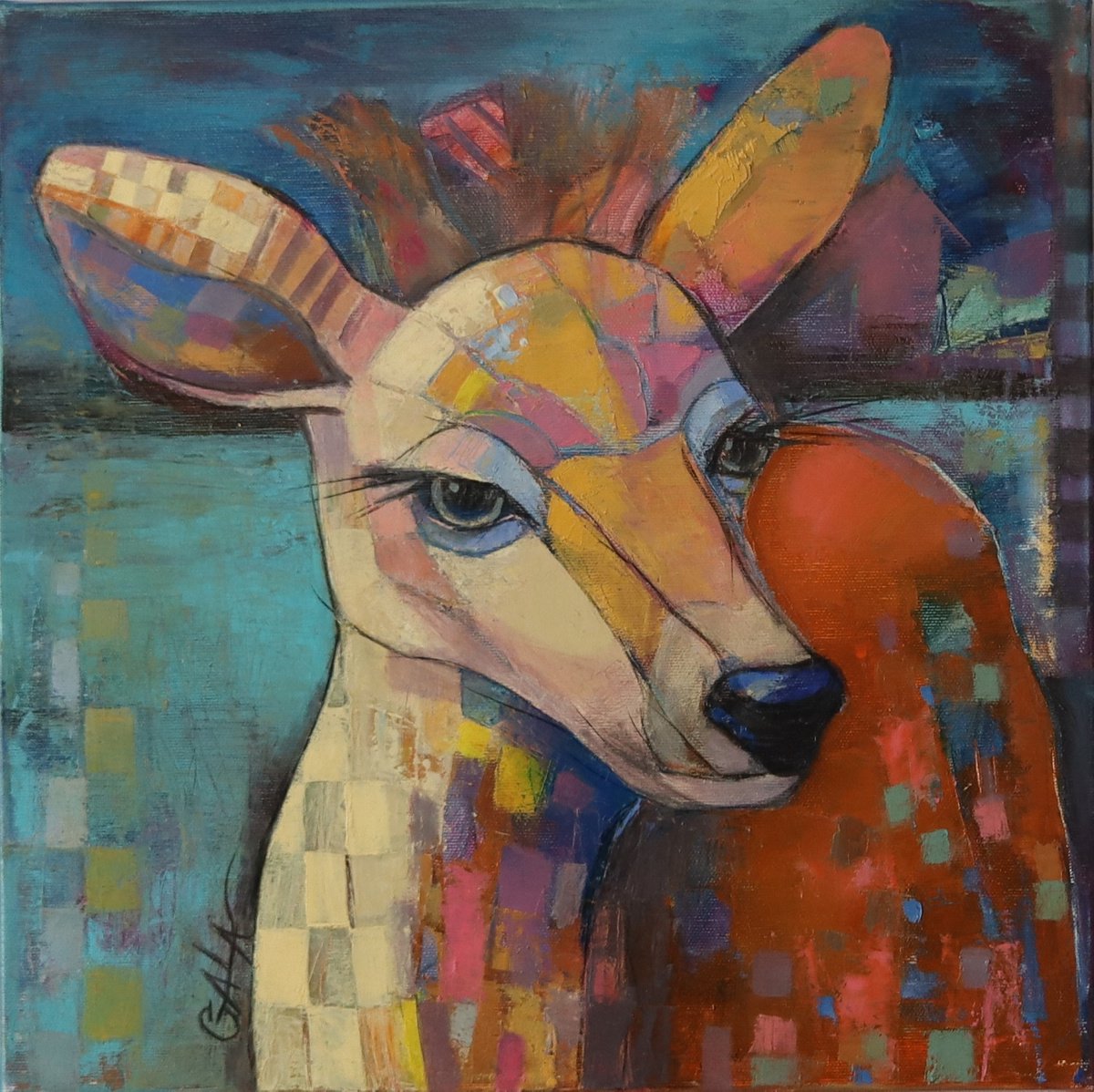 Expressive Oil Painting , Humble By Galya Koleva, 16 X 16, Artwork For Sale On Artfinder