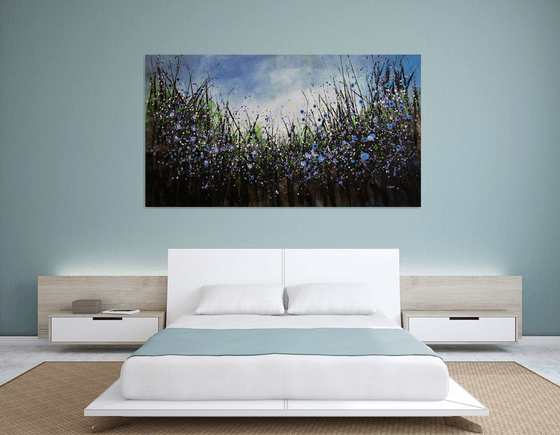 "Purple Breeze" - Super sized floral landscape painting