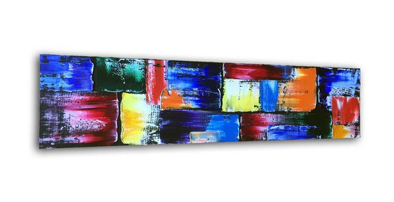 "Messy Geometry Series" - Save As A Series - Original PMS Abstract Diptych Oil Paintings On Wood - 32" x 16"