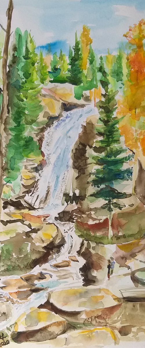 Waterfalls, Rocky mountains by Geeta Yerra