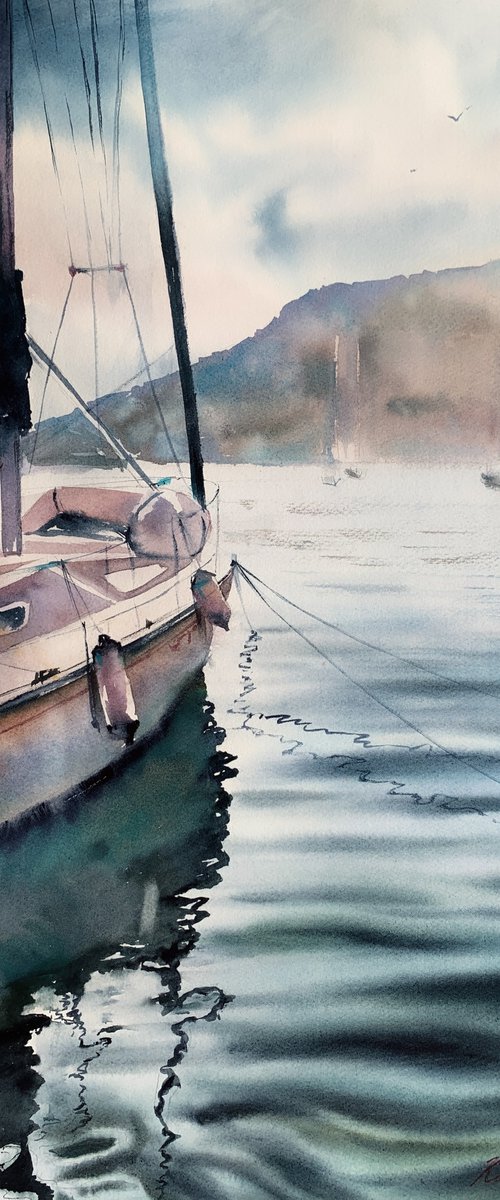 Dawn over the sea by Tetiana Koda