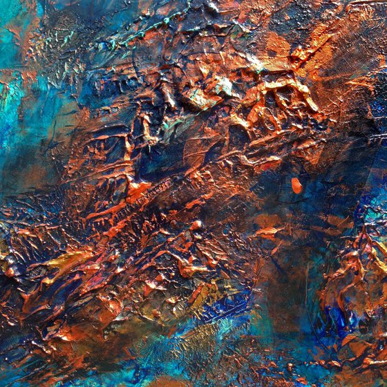 The Copper Bond -  Abstract Acrylic Metallic Painting