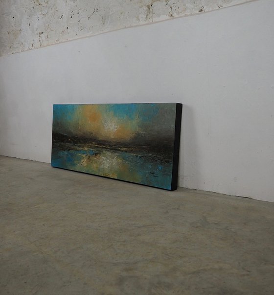 Hopeful Shore  (Panoramic Seascape, 100x40cm)