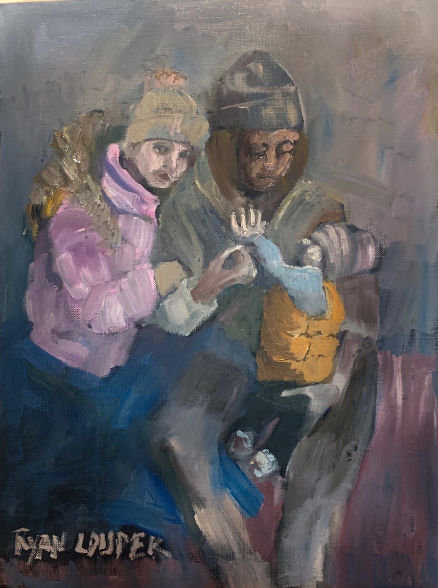 Ukrainian Family In Bunker by Ryan  Louder