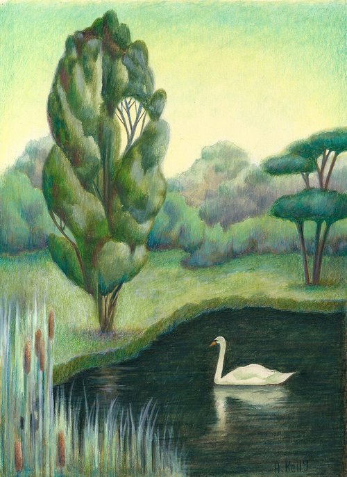 Lone Swan by Antoinette Kelly