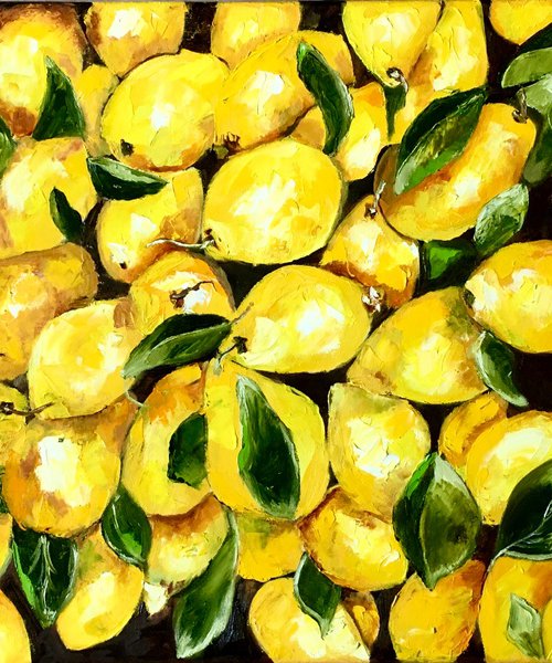 Lemons, oil painting by Olga Koval