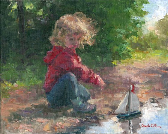 Boy and  boat