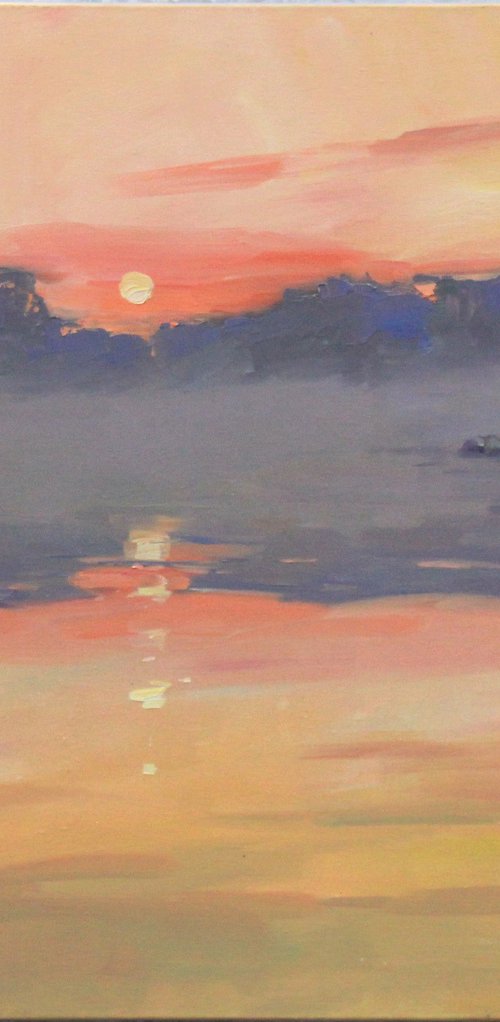 Sunset by the river by Serhii Cherniakovskyi