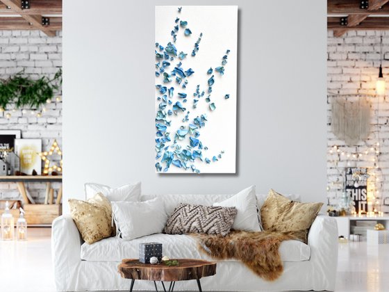 Whimsical Impermanence, blue #3 (24"x48")