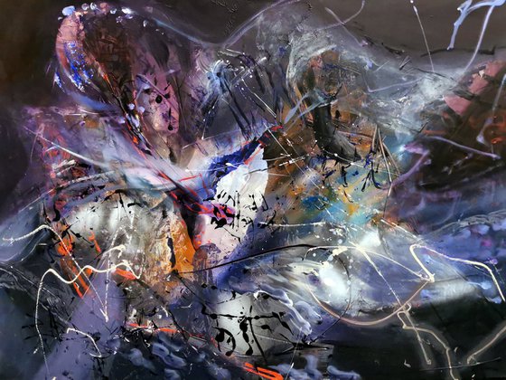 Stunning colors combination gigantic xxl abstract painting flyer by O Kloska