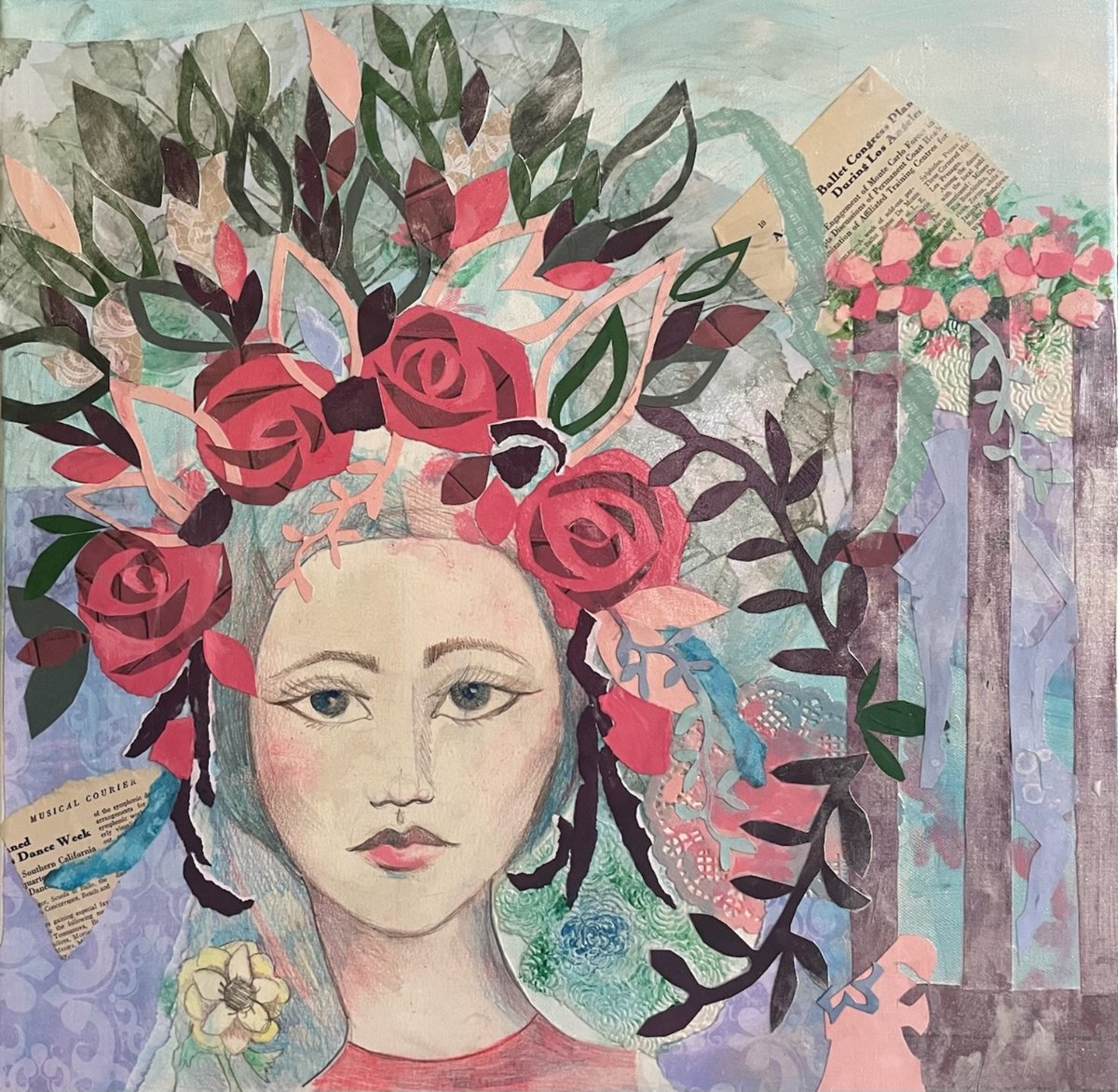 Impressionistic Portrait Acrylic Painting By Eliry Arts, 20 X 20, Just Before The Ballet, Original Artwork