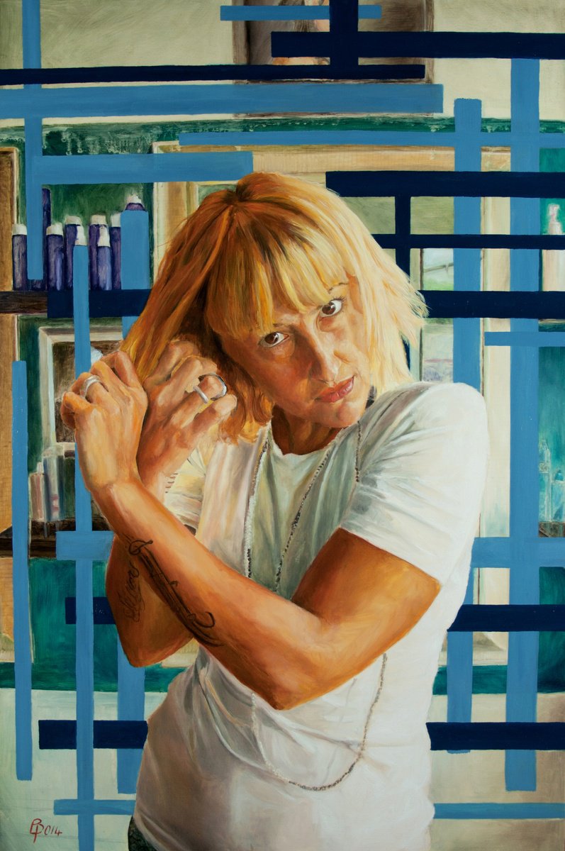 Expressive Portrait Oil Painting By Paolo Borile, 26 X 39", Laura, Original Artwork