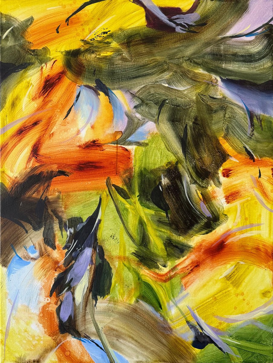 Organic Abstract Acrylic Painting By Anna Rolskaya, 24 X 31, A Softness That Stays, Original Artwork