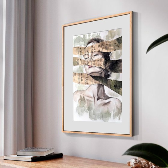 Surrealistic Feminine Portrait Collage