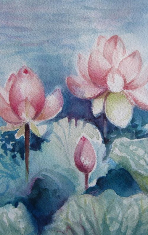 Lotus bloom - floral art by Elena Oleniuc