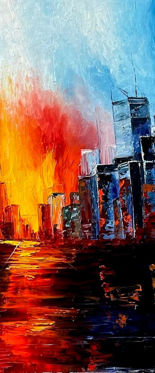 Sunset over the City by Anastasiia Novitskaya