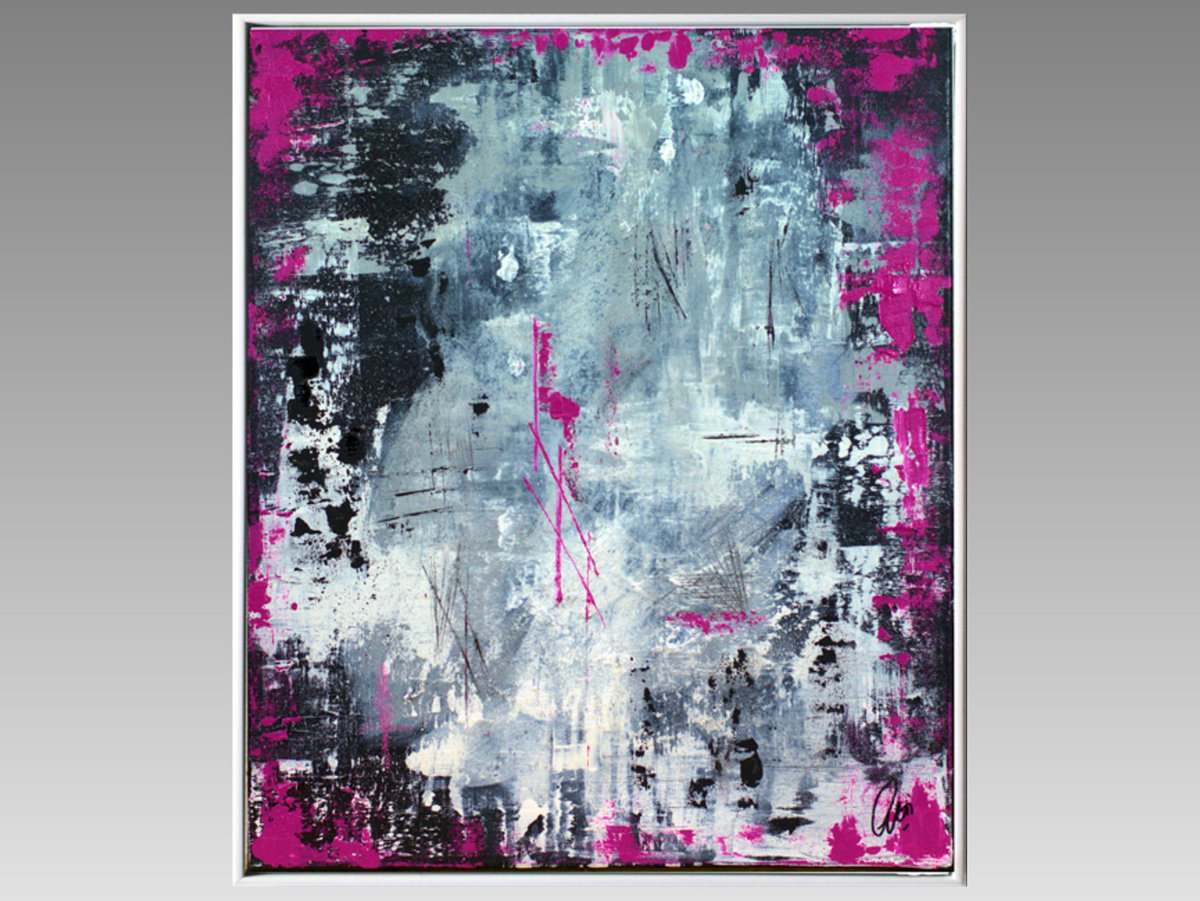 Simpatico - abstract acrylic painting, canvas wall art, framed modern art by Edelgard Schroer