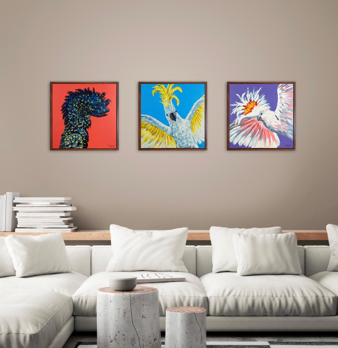 Redtailed black Cockatoo "Party cockatoo" Acrylic painting by Irina