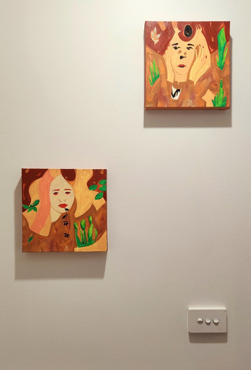 Expressive Portrait Oil Painting By Anahita Amouzegar, 24 X 10, Asha And Veritas, Original Artwork