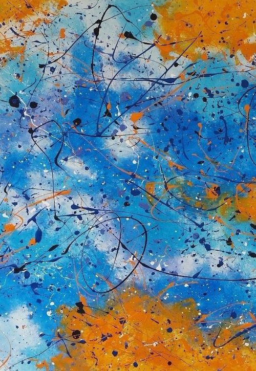 ABSTRACT ACRYLIC PAINTING ON CANVAS BY M. Y. by Max Yaskin