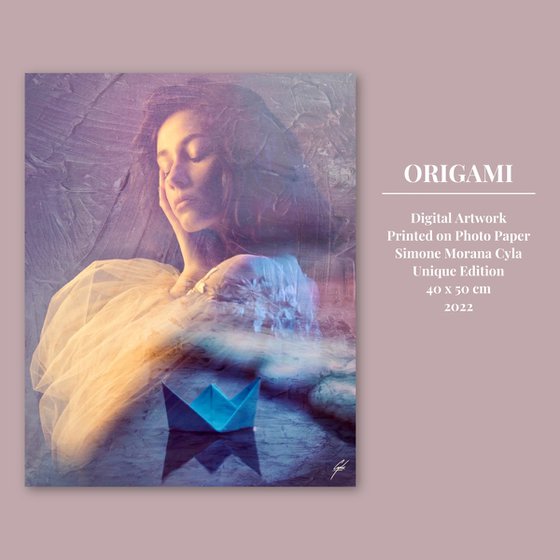 ORIGAMI | 2022 | DIGITAL ARTWORK PRINTED ON PAPER | HIGH QUALITY | UNIQUE EDITION | SIMONE MORANA CYLA | 40 X 50 CM