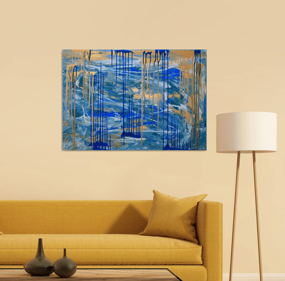 Merger. Gold and Blue /  ORIGINAL PAINTING