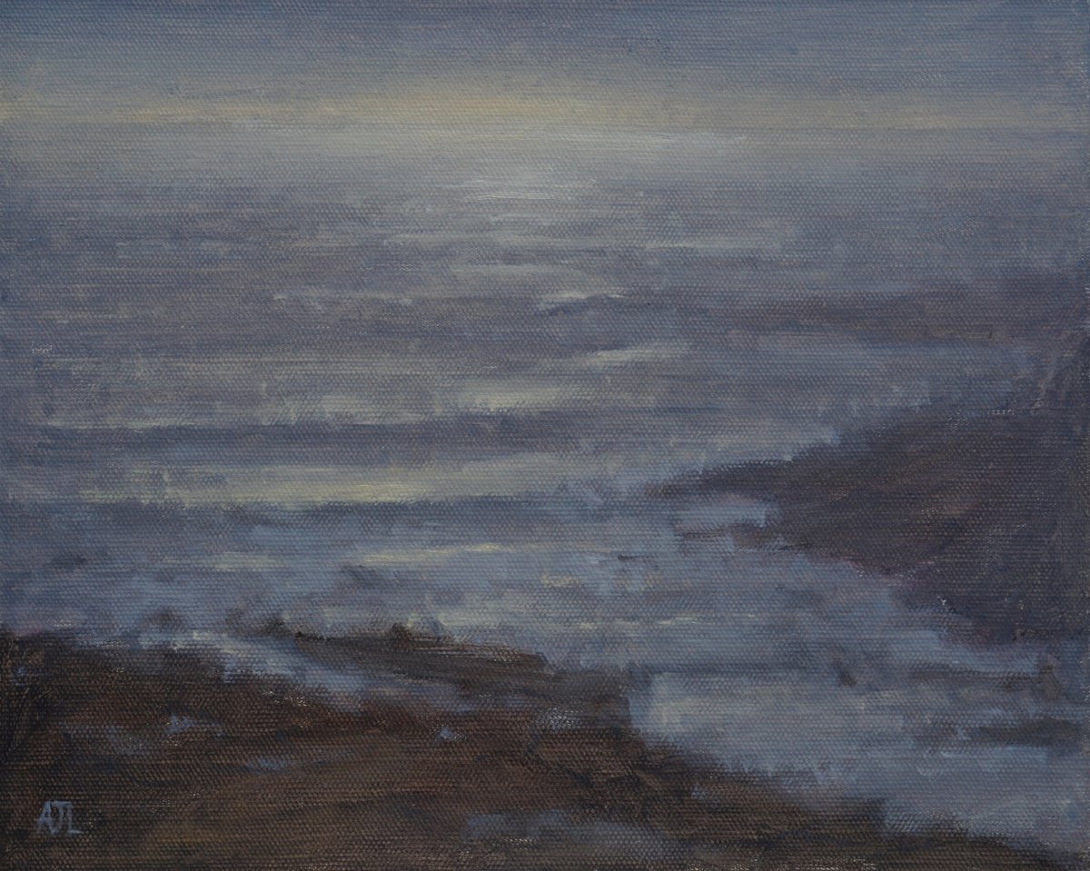 Impressionistic Landscape Oil Painting By Alex James Long, 12 X 9, Limeslade Bay, Wales, Original Artwork