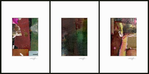 Abstract Collage Collection 2 - 3 Small Matted paintings by Kathy Morton Stanion by Kathy Morton Stanion