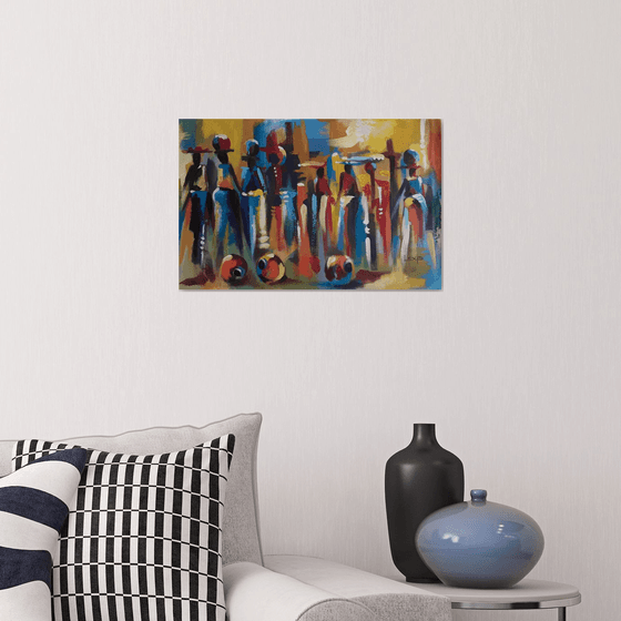 Colorful Market, African Market Art