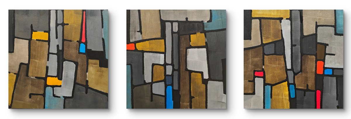 Abstract Painting By Amrish Malvankar, 54 X 18, Traces Of Structure, Original Artwork