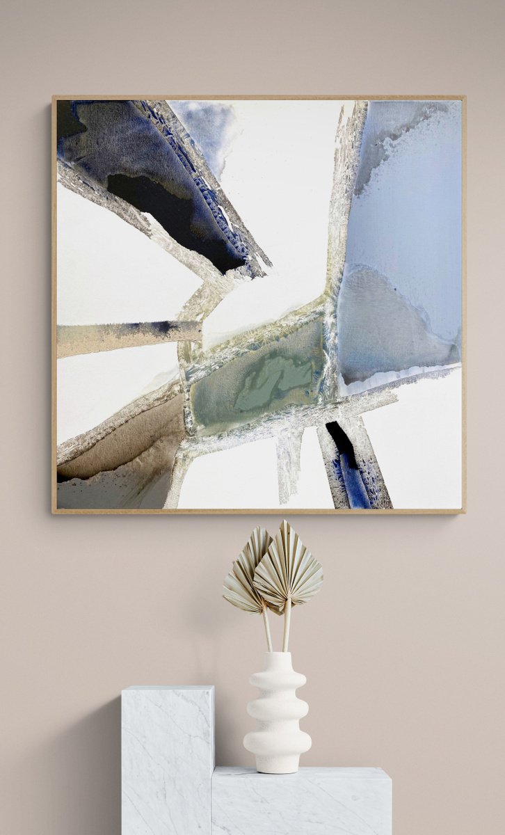 Abstract Painting By Cristina Dalla Valentina, 24 X 24, Unfolding /2, Original Artwork