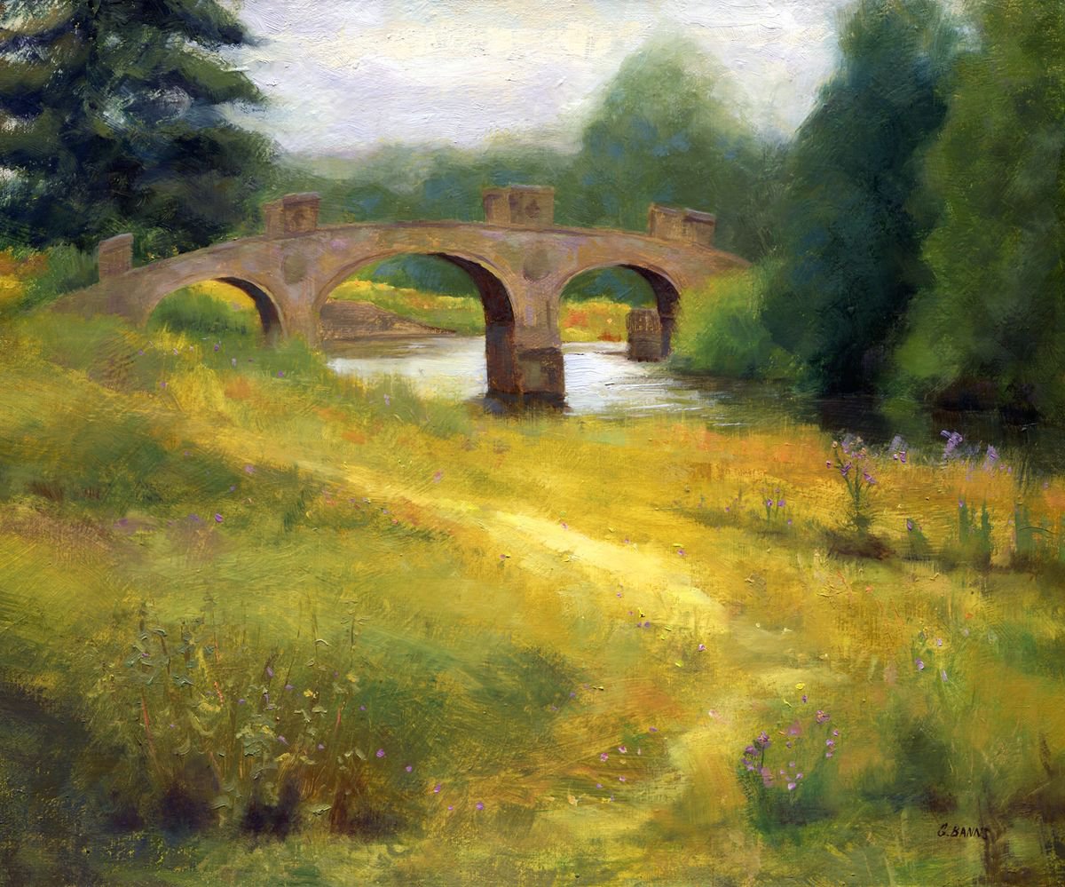 Impressionistic Landscape Oil Painting By Gav Banns, 18 X 15, Yorkshire Sculpture Park, Original Artwork