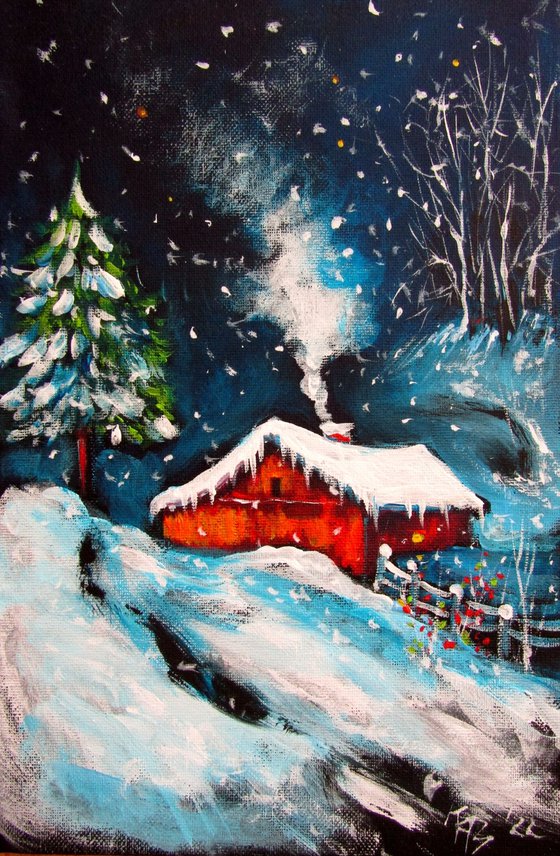 Wintertime with snowfall