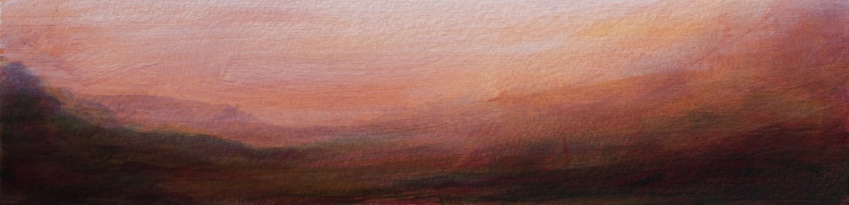 Desert landscape in the pink dusk - minimalistic abstract landscape - Ready to frame by Fabienne Monestier