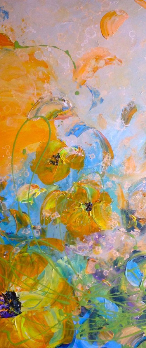 Delicate Welsh Poppies by Emma Sian Pritchard