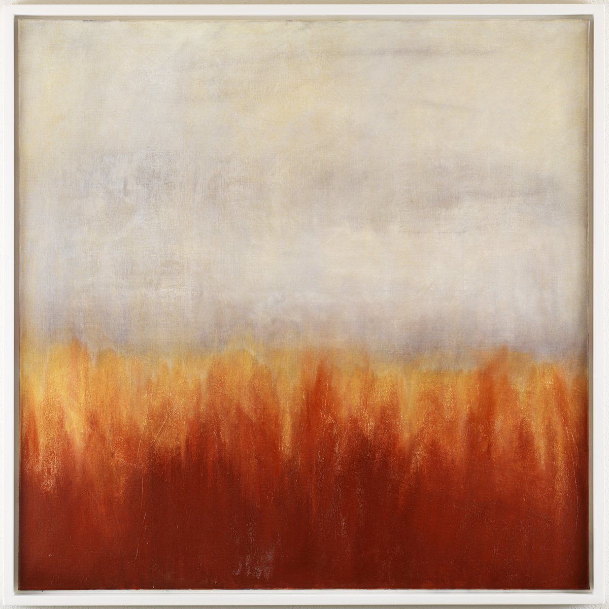 Abstract Landscape Oil Painting By Victoria Curling-Eriksson, 41 X 41", Warmth, Original Artwork
